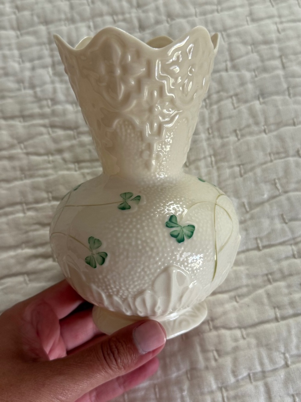 Ireland Beleek shamrock flower vase St Patrick’s